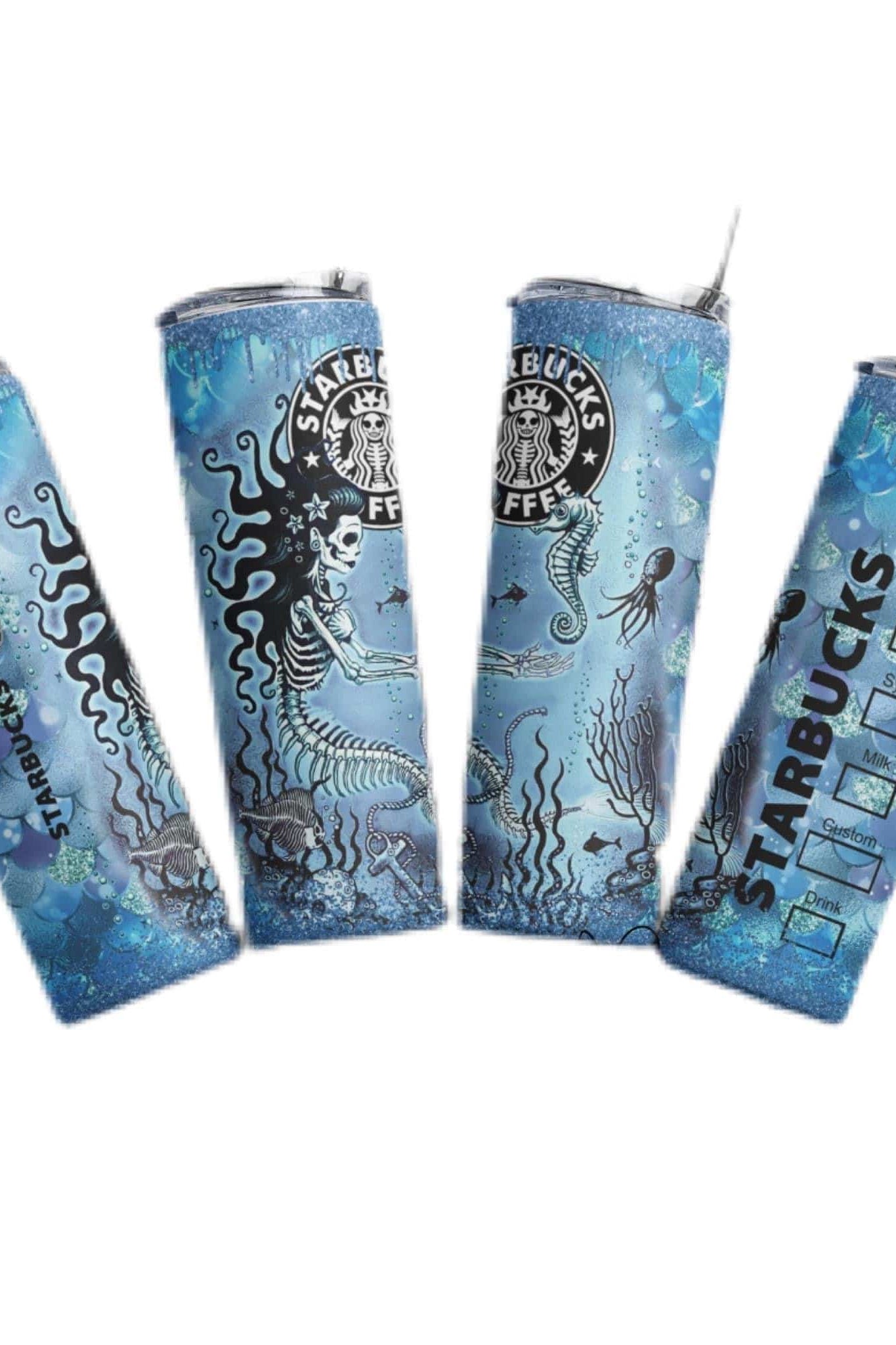 Skeleton Mermaid Tumbler-Drinkware-Stay Foxy Boutique, Florissant, Missouri