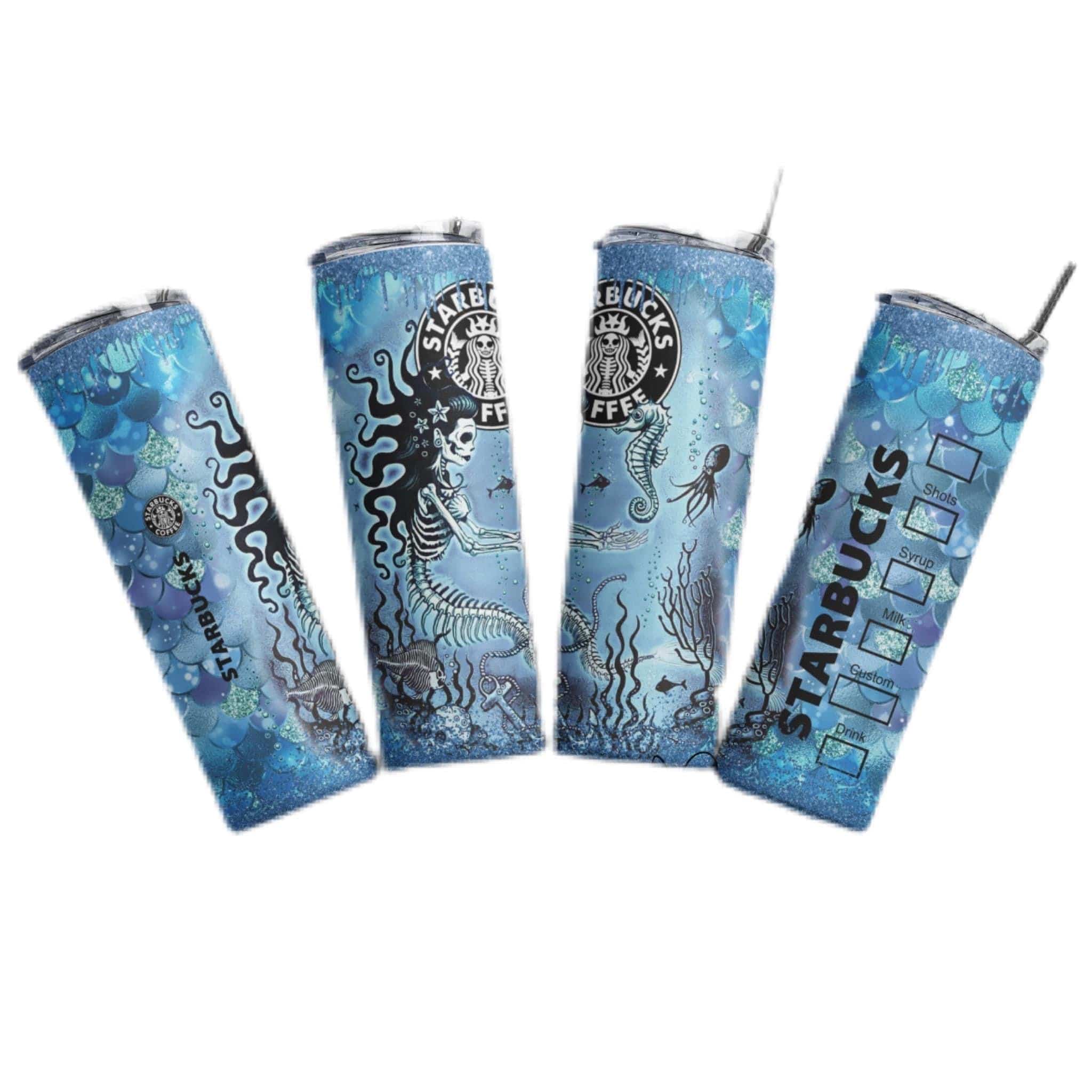 Skeleton Mermaid Tumbler-Drinkware-Stay Foxy Boutique, Florissant, Missouri