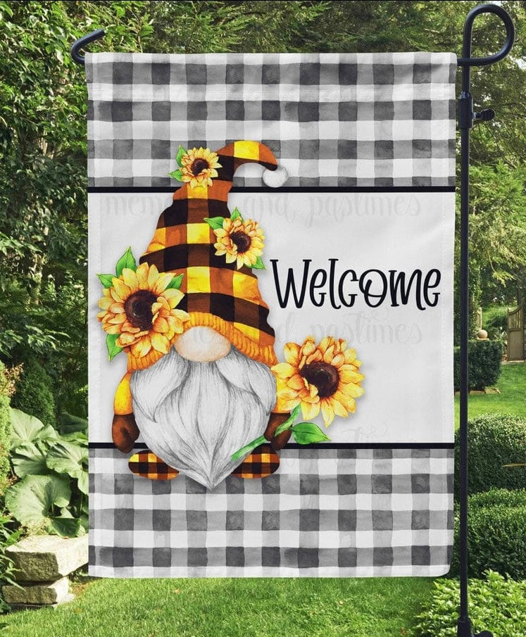 Gnome Welcome Flag-Stay Foxy Boutique, Florissant, Missouri
