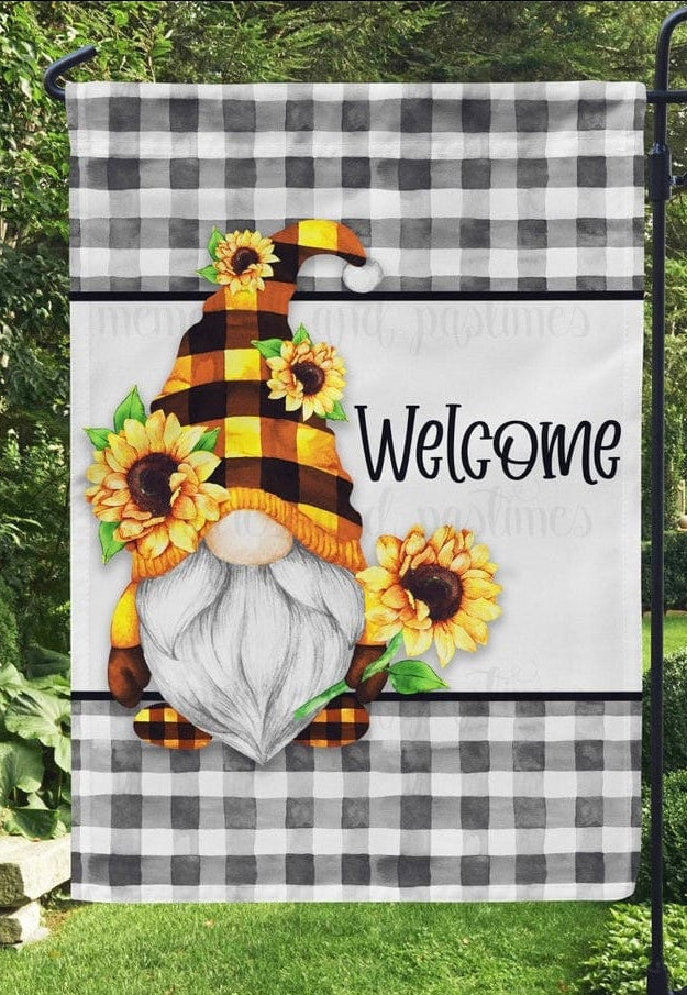 Gnome Welcome Flag-Stay Foxy Boutique, Florissant, Missouri