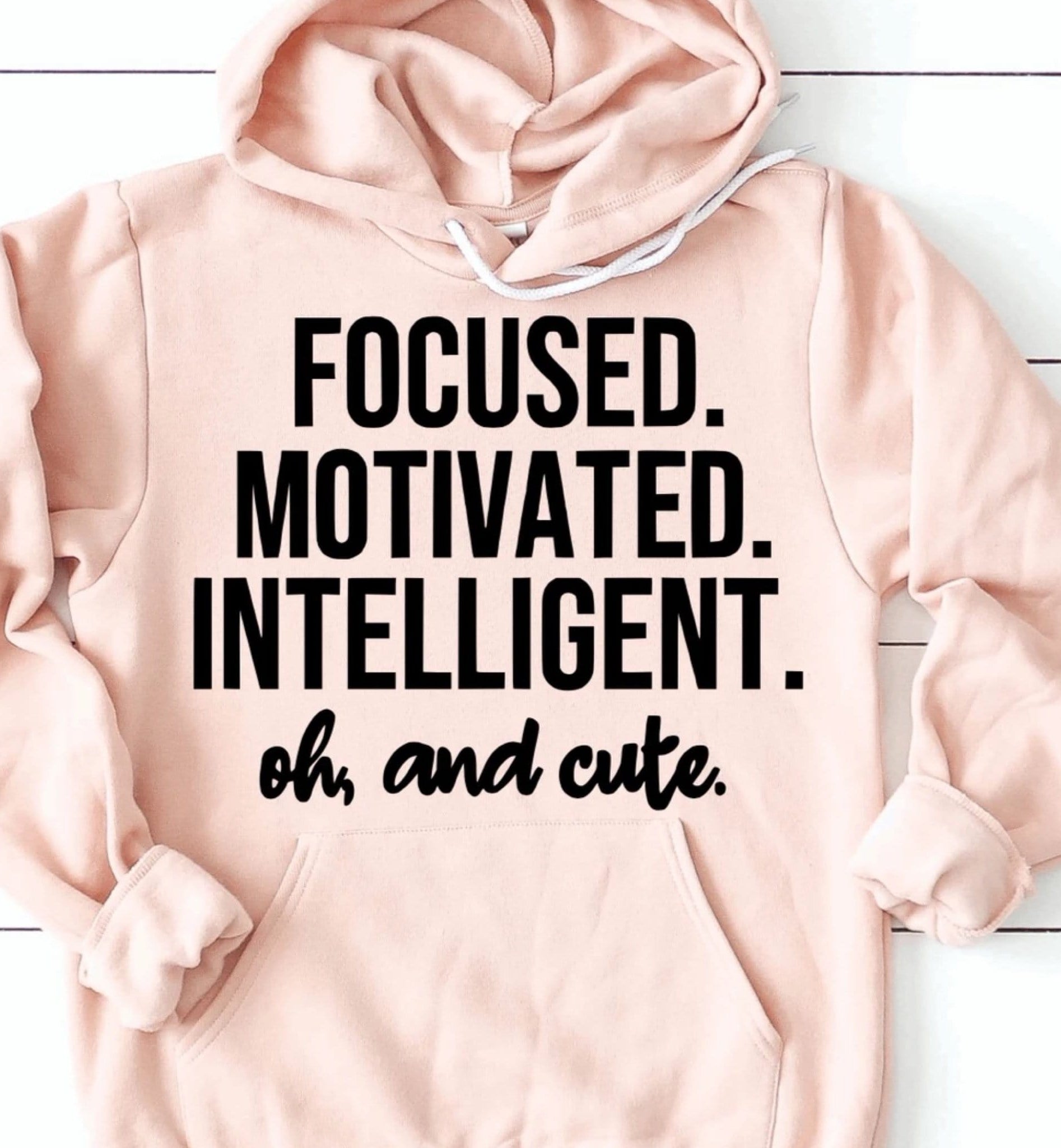 Focused. Motivated. Intelligent. Oh And Cute Graphic T-Graphic T-Stay Foxy Boutique, Florissant, Missouri