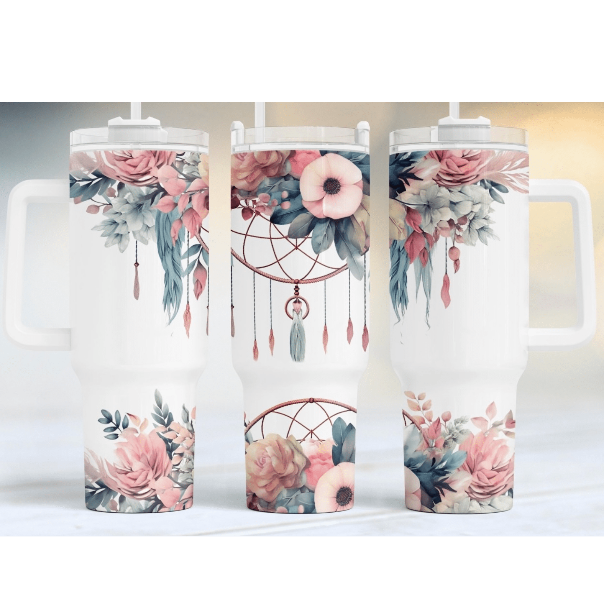 Flowers and Dreams 40 oz Tumbler-Stay Foxy Boutique, Florissant, Missouri