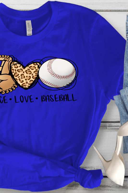 Peace Love Baseball Graphic T-Graphic T-Stay Foxy Boutique, Florissant, Missouri