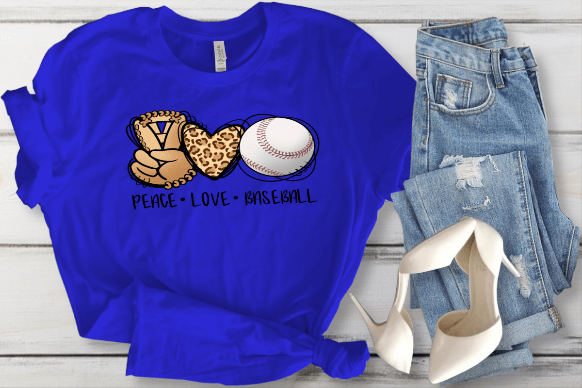 Peace Love Baseball Graphic T-Graphic T-Stay Foxy Boutique, Florissant, Missouri