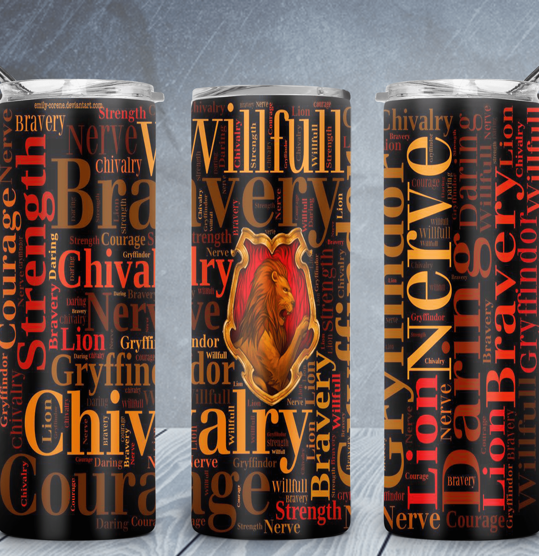 Red Adjectives Of Power Tumbler-Drinkware-Stay Foxy Boutique, Florissant, Missouri