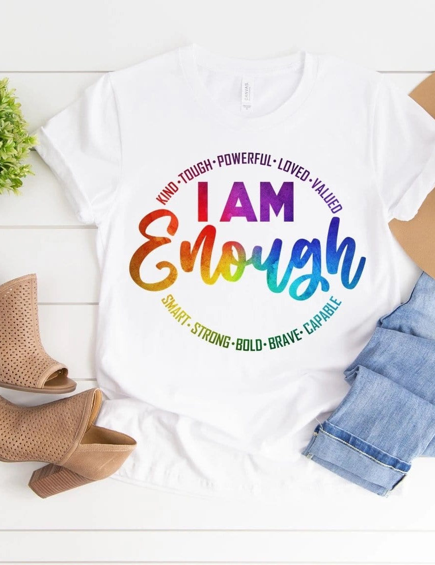 I am Enough Graphic T #197-Graphic T-Stay Foxy Boutique, Florissant, Missouri