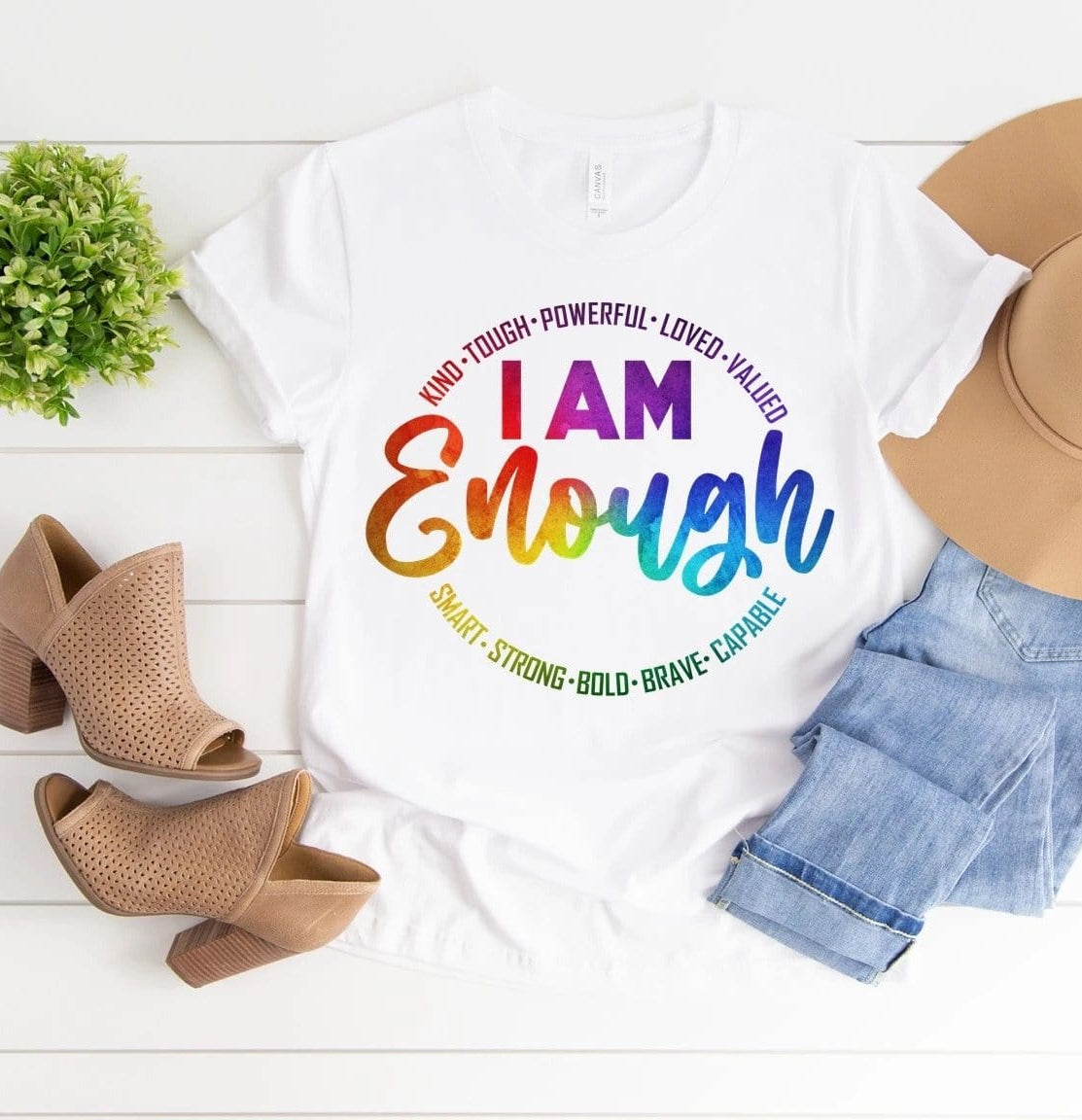 I am Enough Graphic T #197-Graphic T-Stay Foxy Boutique, Florissant, Missouri