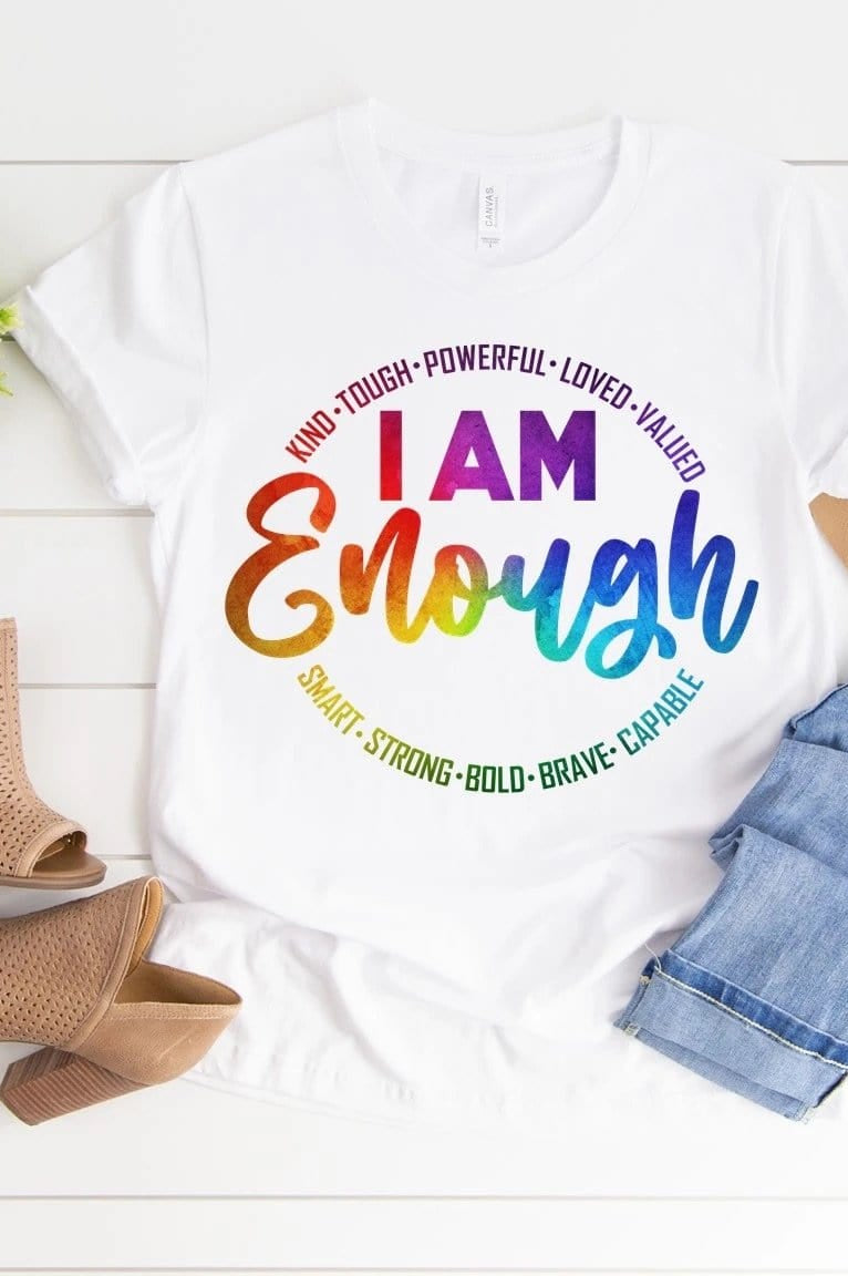 I am Enough Graphic T #197-Graphic T-Stay Foxy Boutique, Florissant, Missouri
