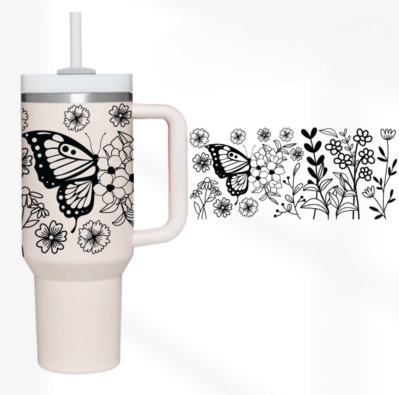 Butterfly 40 oz Tumbler-Stay Foxy Boutique, Florissant, Missouri