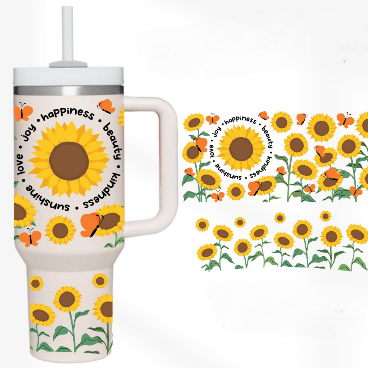 Joy and Happiness 40 oz Tumbler-Stay Foxy Boutique, Florissant, Missouri