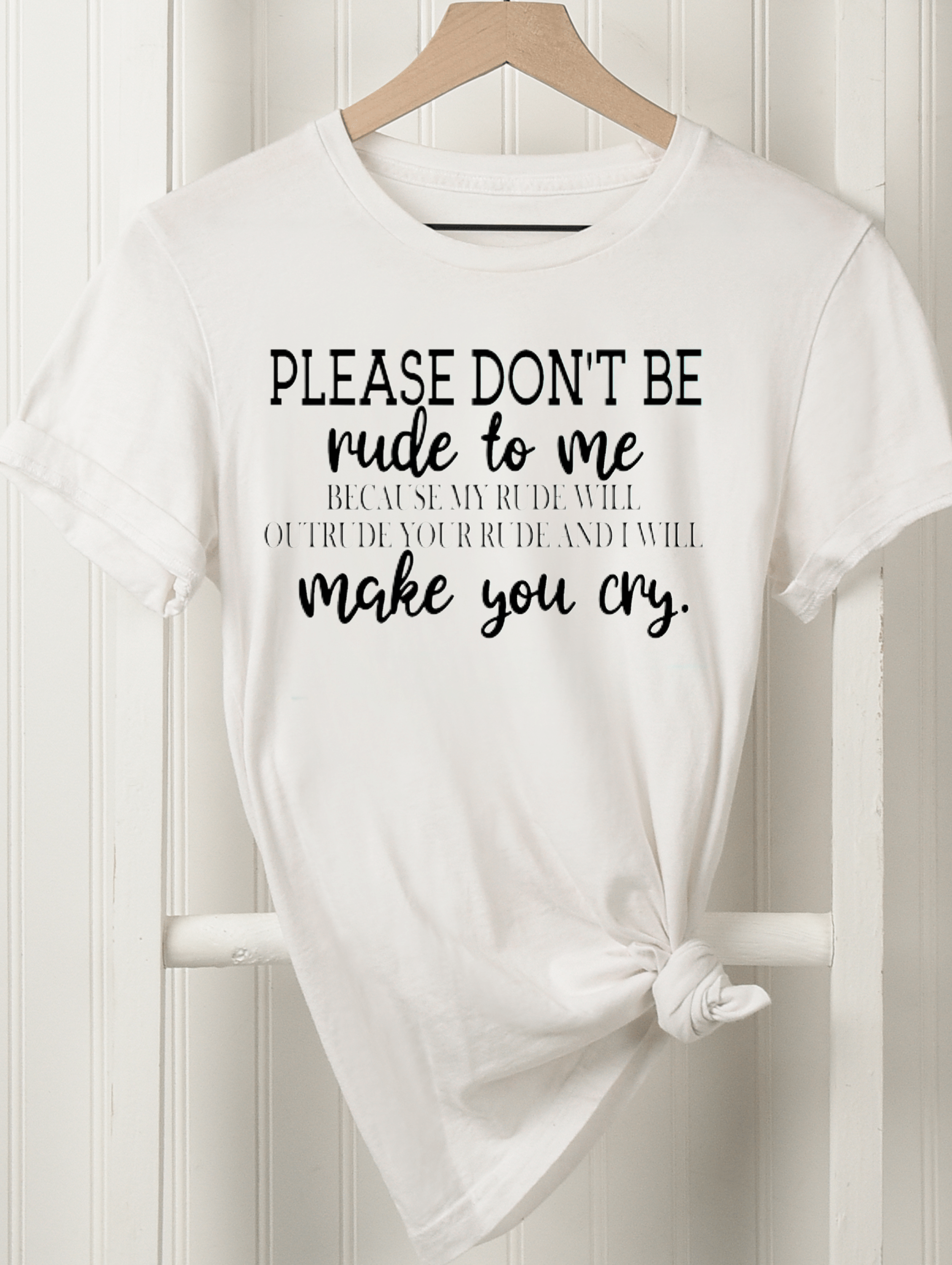 Please Don’t Be Rude To Me Graphic T-Graphic T-Stay Foxy Boutique, Florissant, Missouri