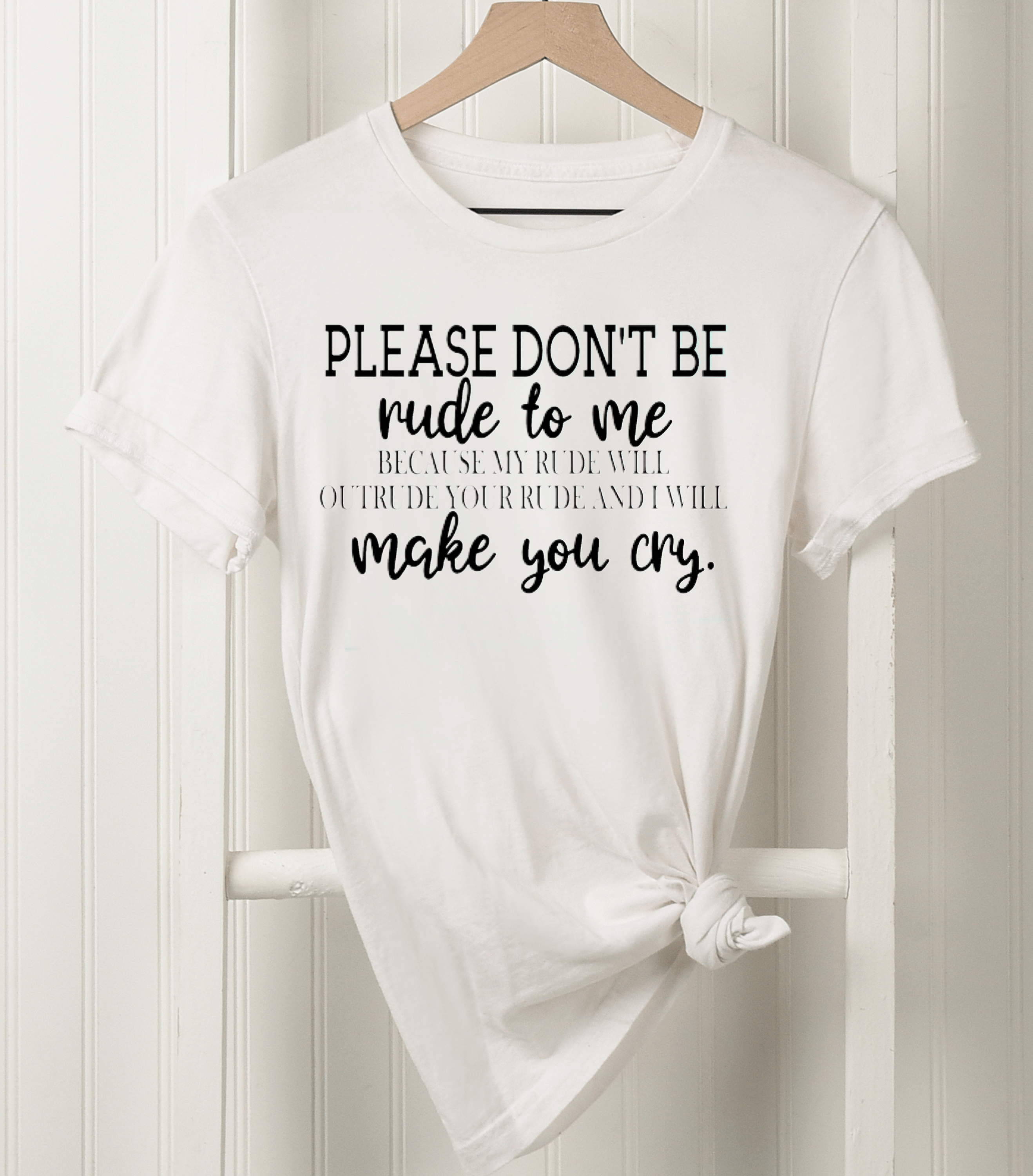 Please Don’t Be Rude To Me Graphic T-Graphic T-Stay Foxy Boutique, Florissant, Missouri