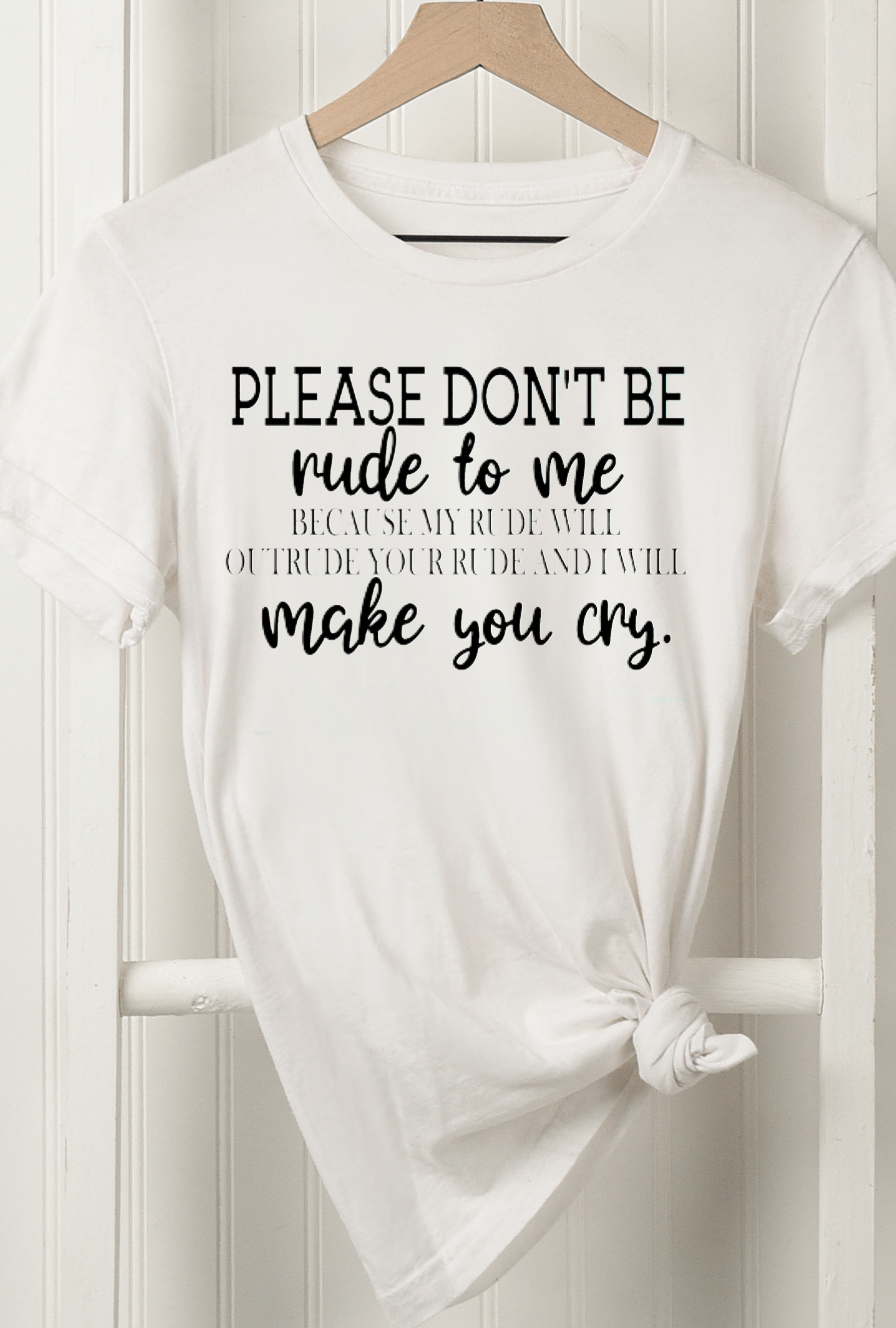 Please Don’t Be Rude To Me Graphic T-Graphic T-Stay Foxy Boutique, Florissant, Missouri