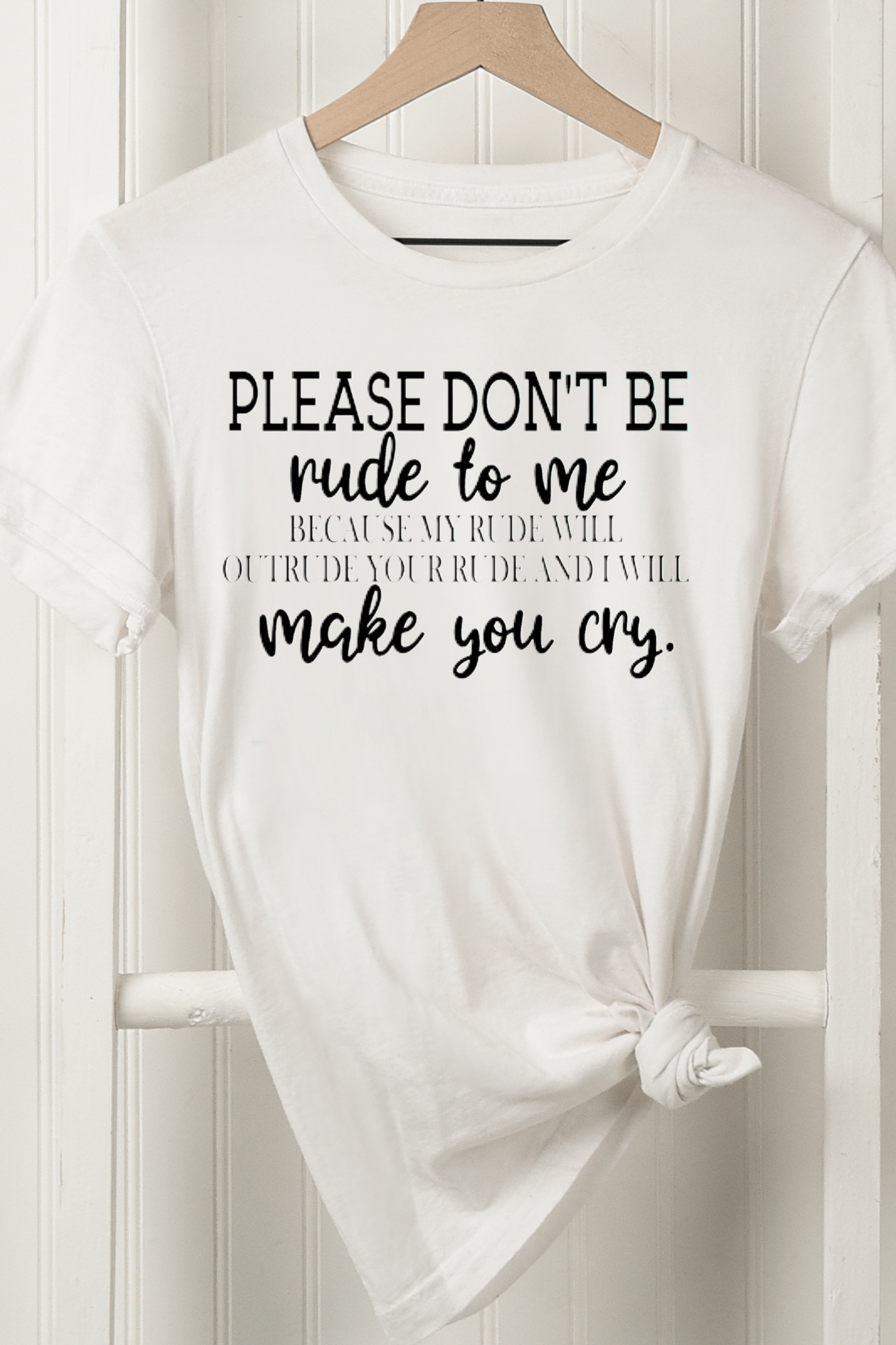 Please Don’t Be Rude To Me Graphic T-Graphic T-Stay Foxy Boutique, Florissant, Missouri