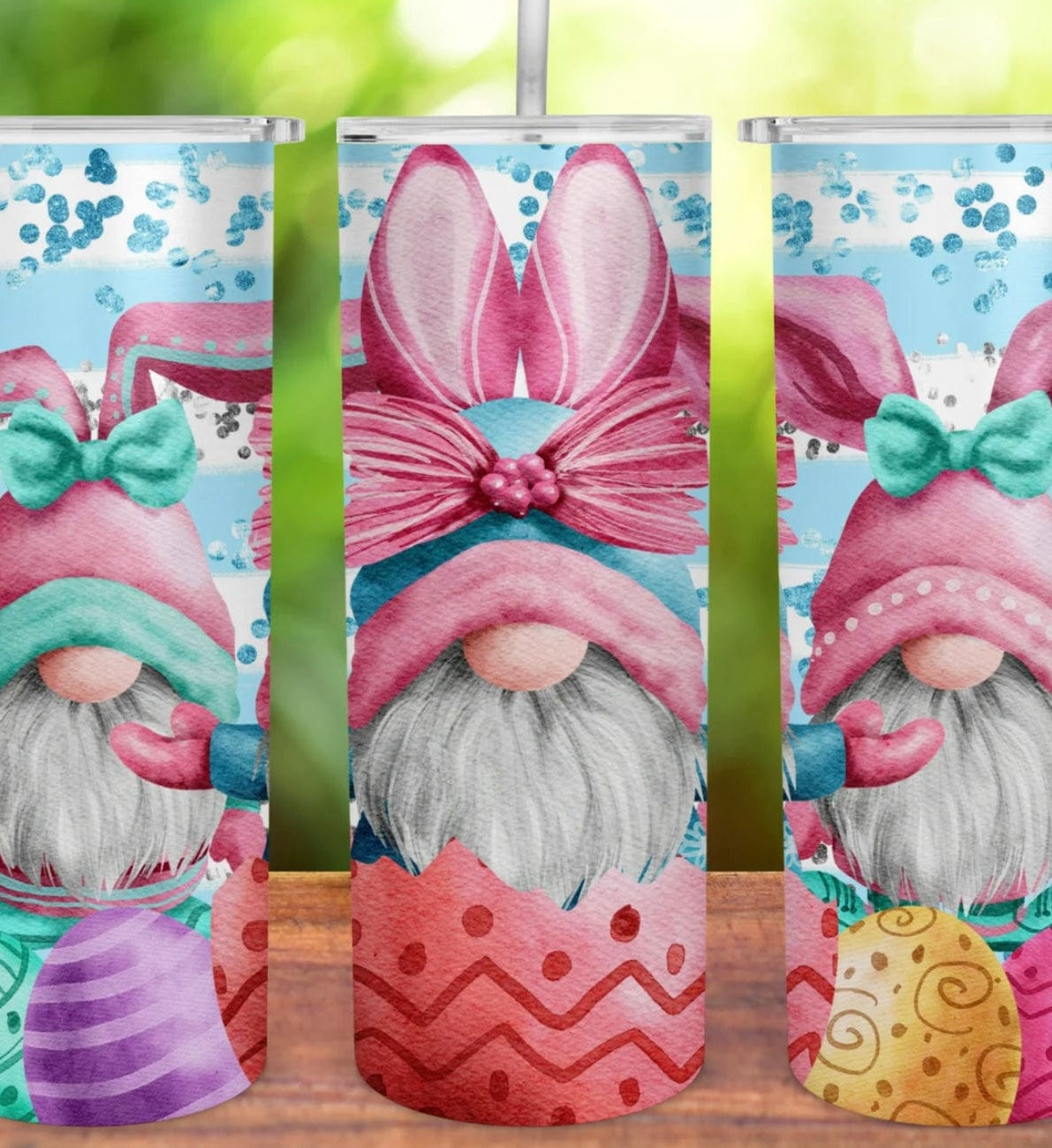 Pink Bunny Gnomes Easter Tumbler-Stay Foxy Boutique, Florissant, Missouri