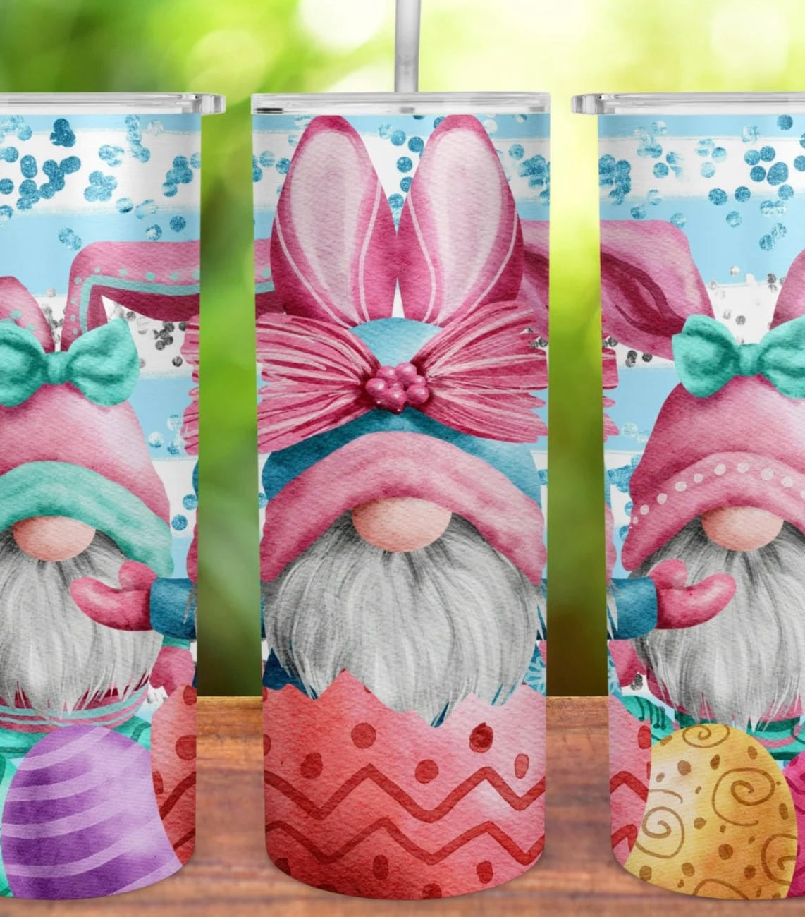 Pink Bunny Gnomes Easter Tumbler-Stay Foxy Boutique, Florissant, Missouri