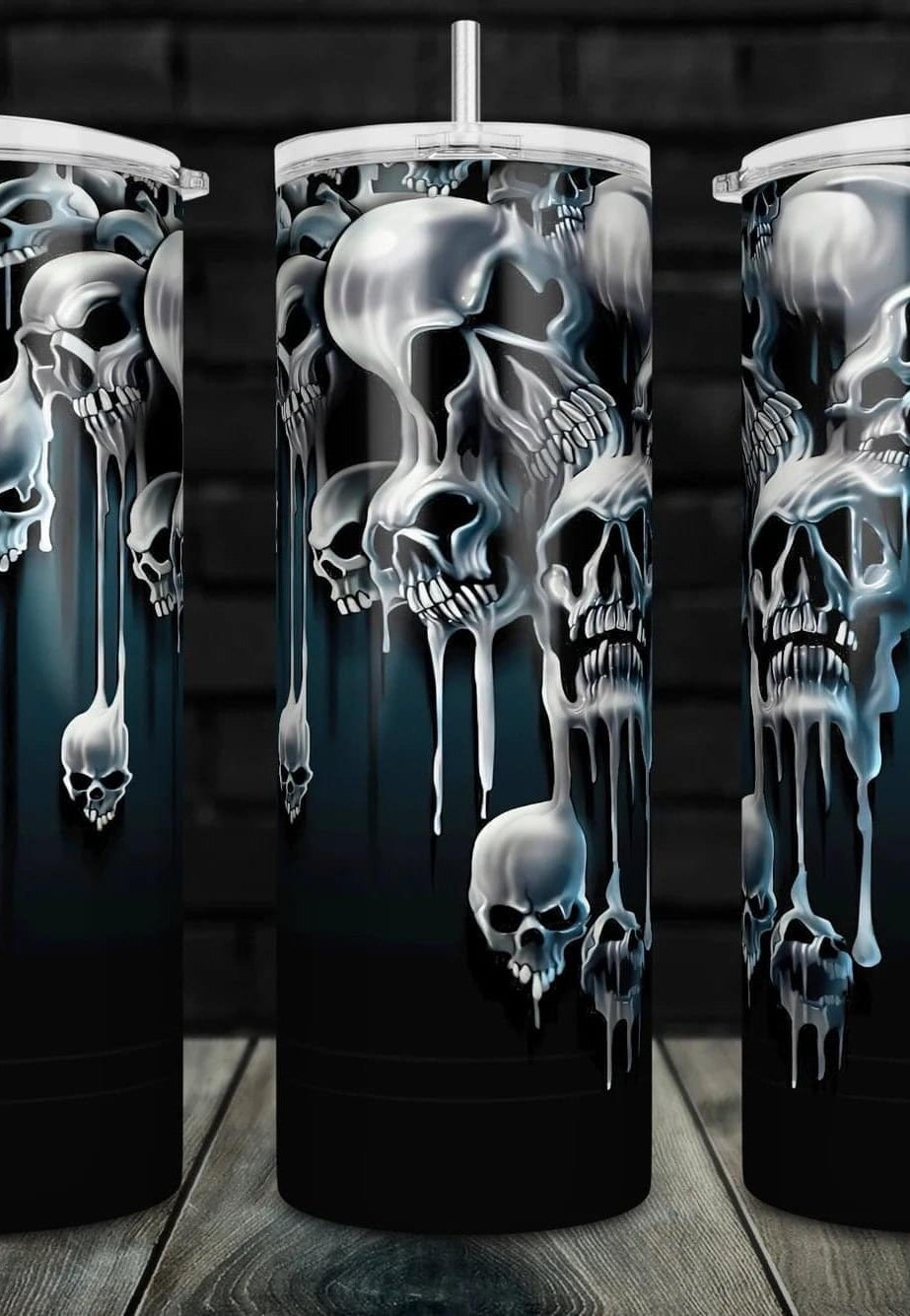 Drippy Skulls Tumbler-Drinkware-Stay Foxy Boutique, Florissant, Missouri