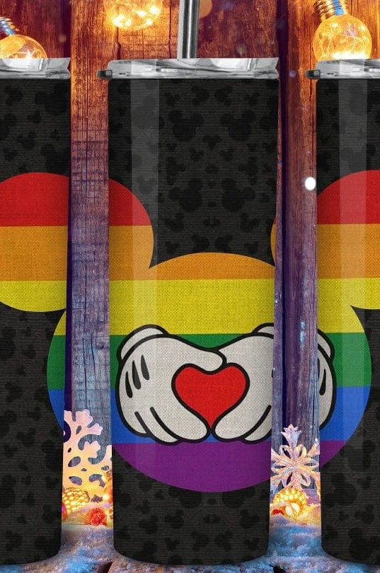 Rainbow Mouse Heart Tumbler-Stay Foxy Boutique, Florissant, Missouri