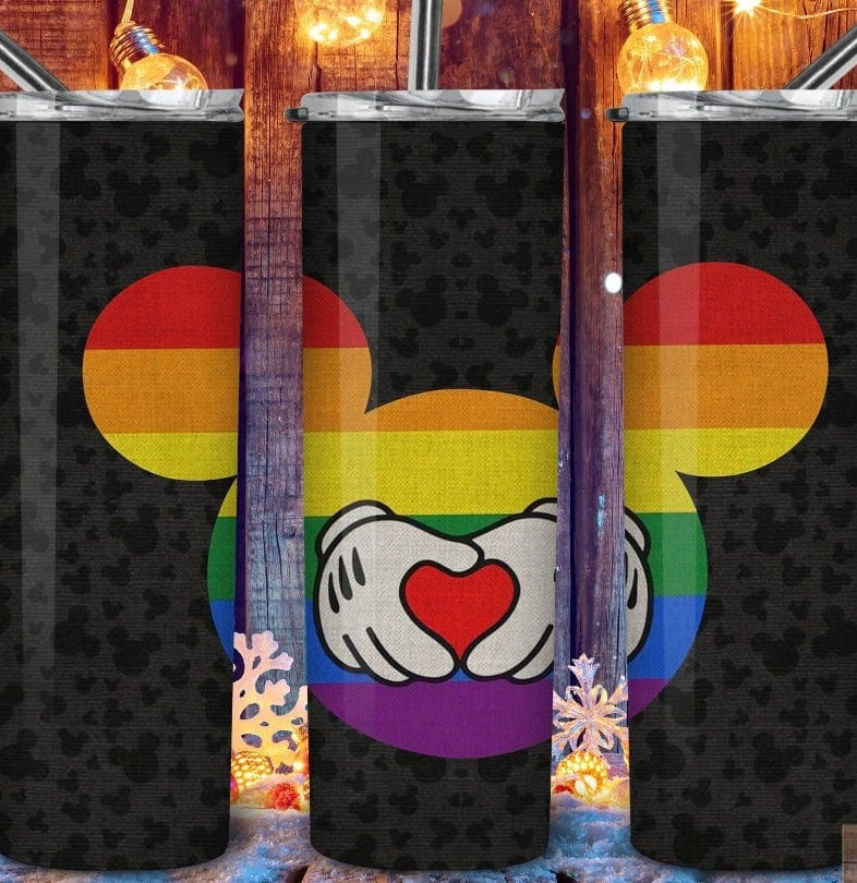 Rainbow Mouse Heart Tumbler-Stay Foxy Boutique, Florissant, Missouri