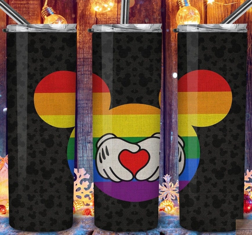 Rainbow Mouse Heart Tumbler-Stay Foxy Boutique, Florissant, Missouri