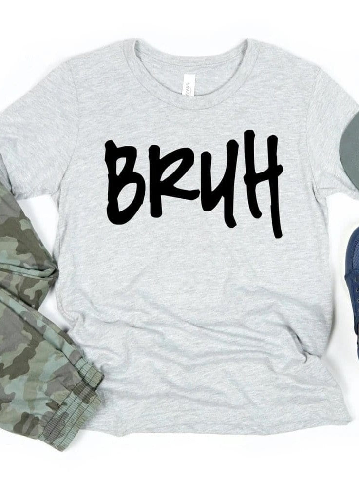 Bruh Toddler and Kid Graphic T-Graphic T-Stay Foxy Boutique, Florissant, Missouri