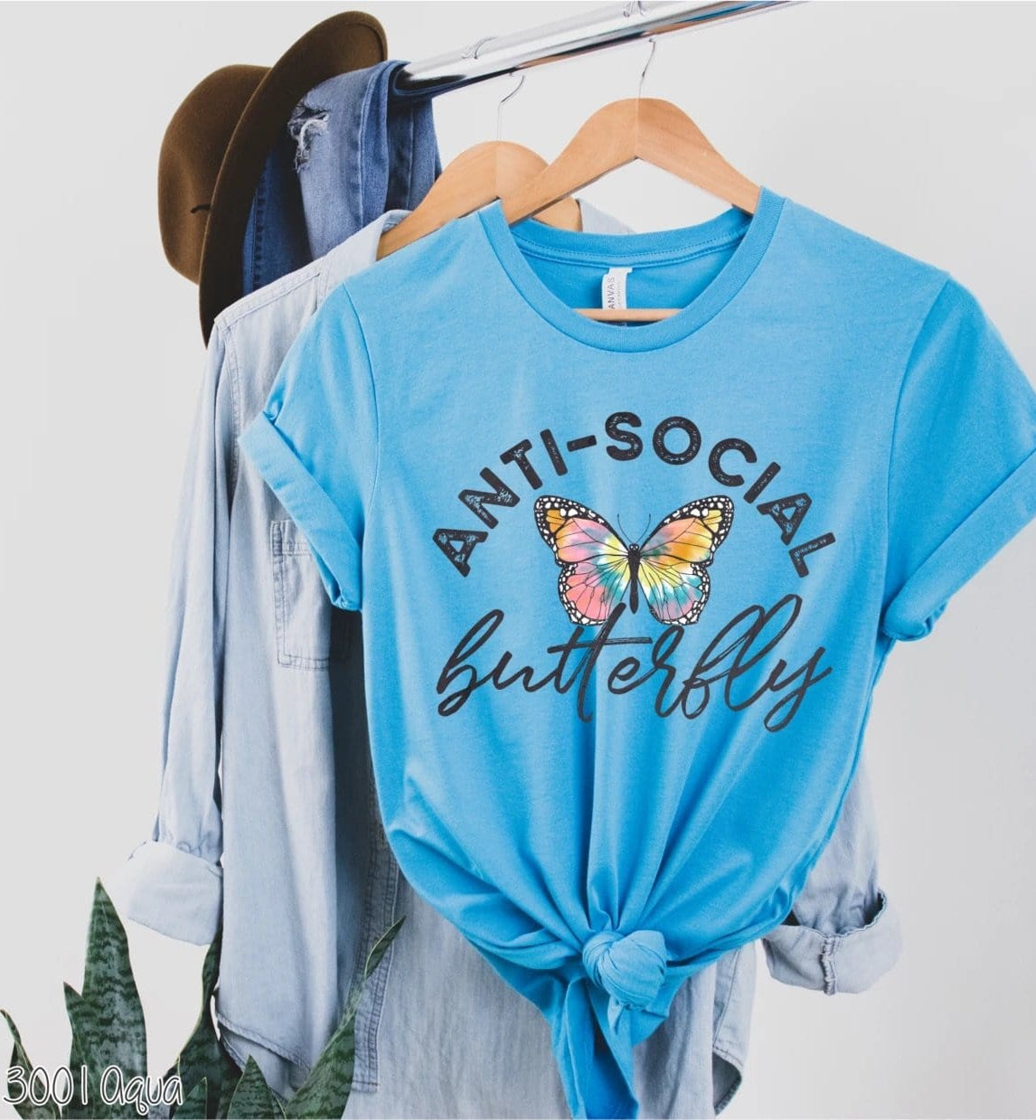 Anti-Social Butterfly Graphic T-Graphic T-Stay Foxy Boutique, Florissant, Missouri