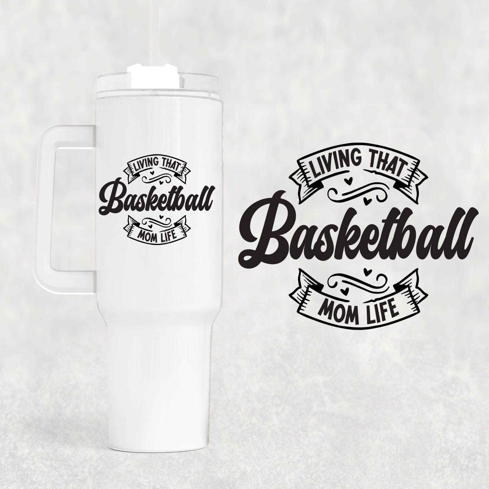 Basketball 40 oz Tumbler-Stay Foxy Boutique, Florissant, Missouri