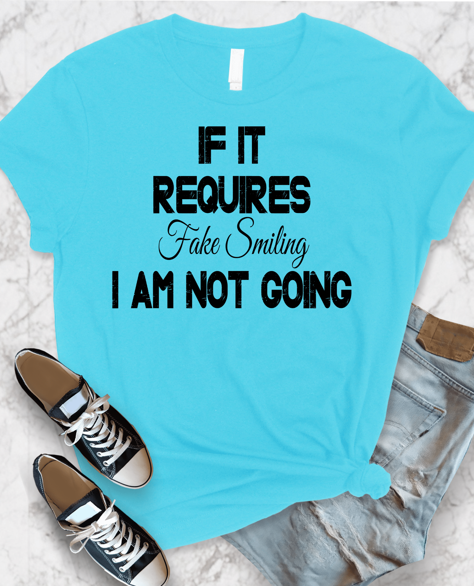 Fake Smile Graphic T-Graphic T-Stay Foxy Boutique, Florissant, Missouri