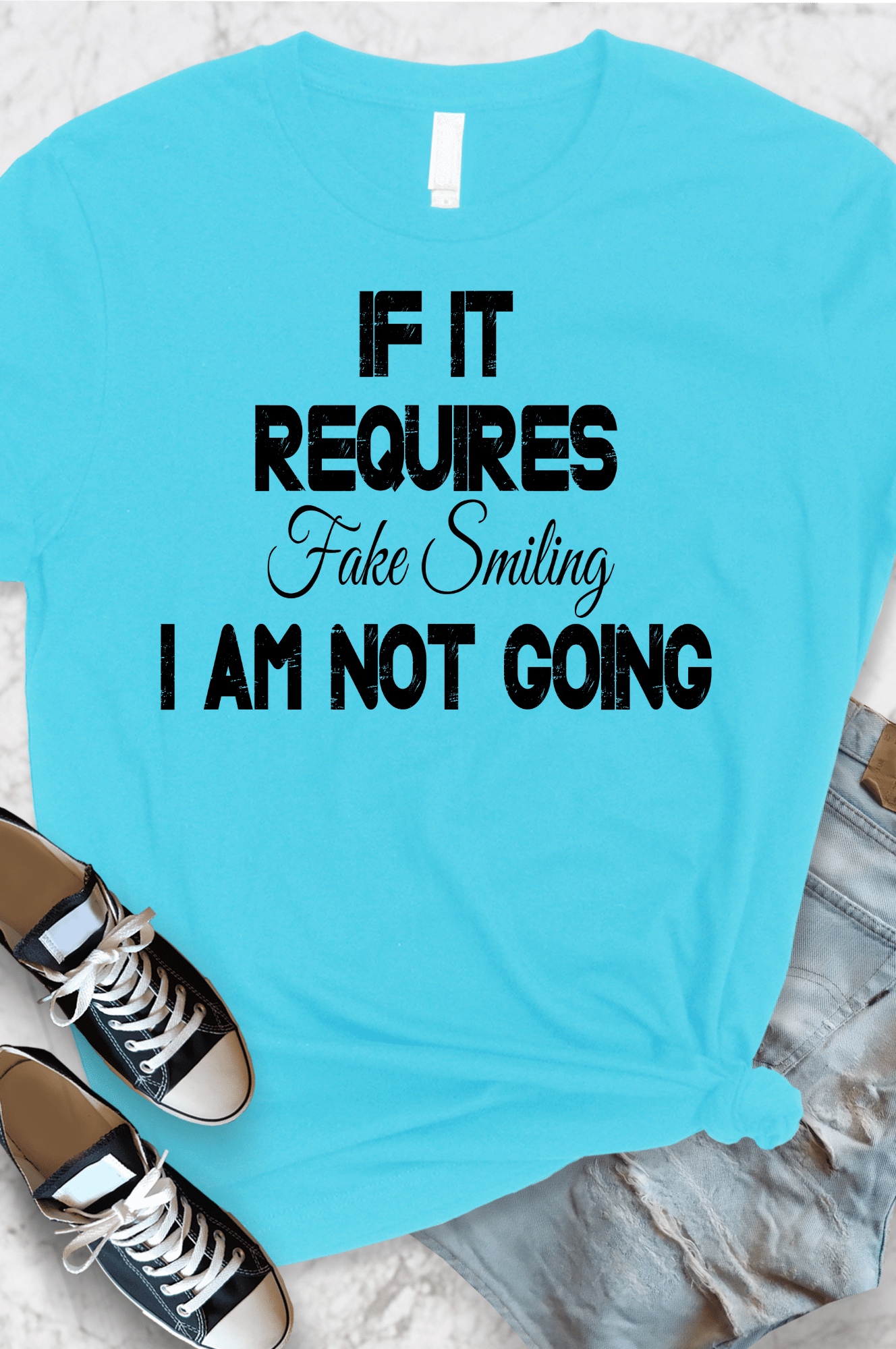 Fake Smile Graphic T-Graphic T-Stay Foxy Boutique, Florissant, Missouri