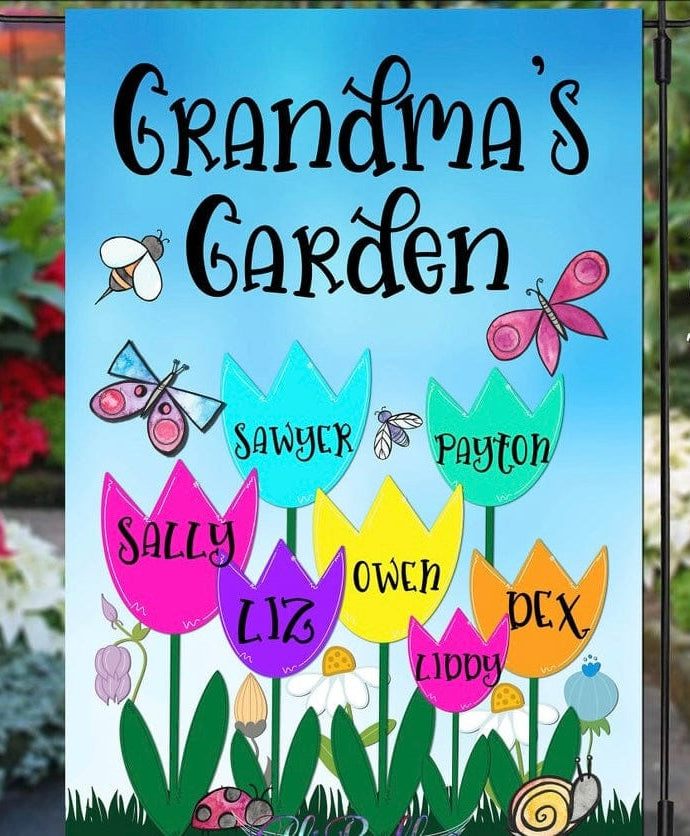 Grandma’s Garden Flag *ADD A NAME*-Stay Foxy Boutique, Florissant, Missouri