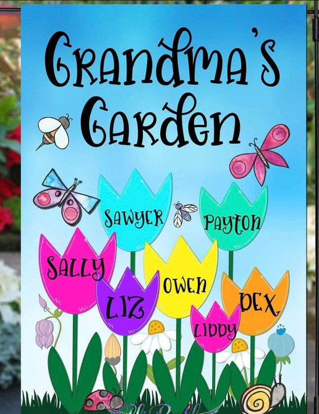 Grandma’s Garden Flag *ADD A NAME*-Stay Foxy Boutique, Florissant, Missouri