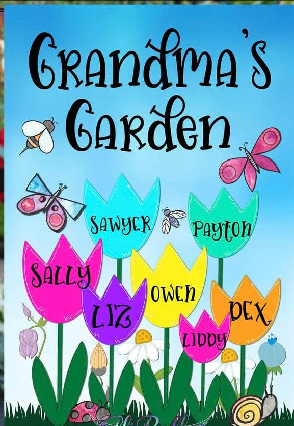 Grandma’s Garden Flag *ADD A NAME*-Stay Foxy Boutique, Florissant, Missouri