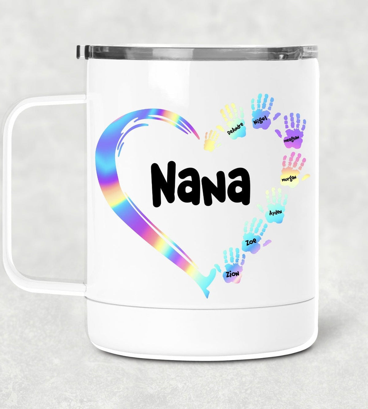 Mama Happy Hands FULLY CUSTOM MUG OR WINE CUP (CHOOSE NAME FOR MOM OR GRANDMA)-Graphic T-Stay Foxy Boutique, Florissant, Missouri