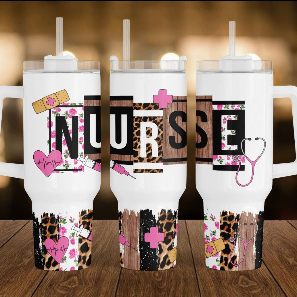 Pink Nurse 40 oz Tumbler-Stay Foxy Boutique, Florissant, Missouri