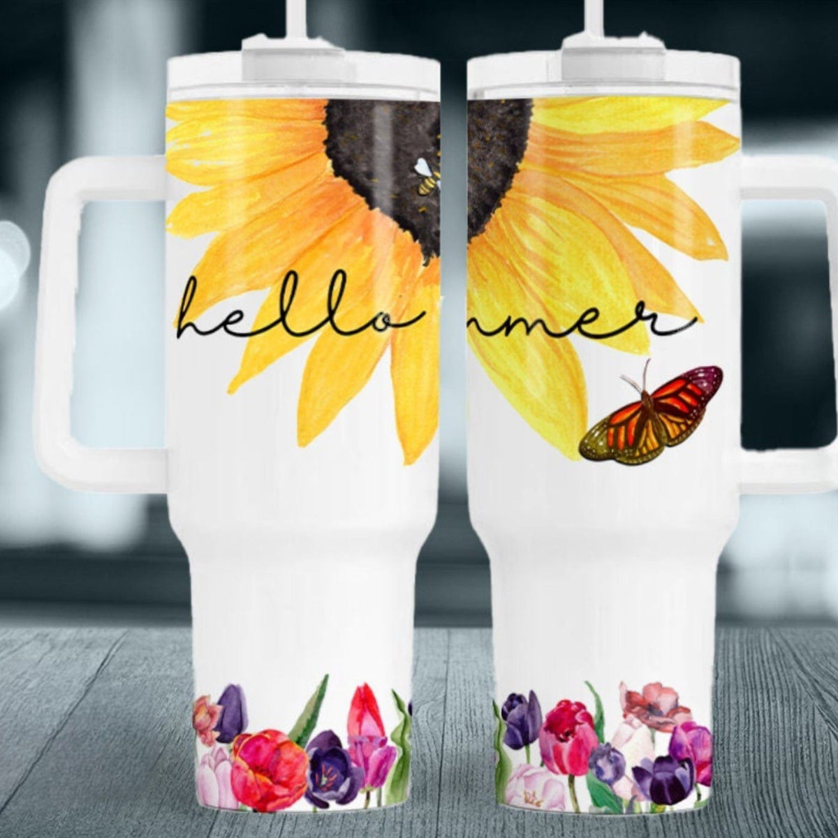 Hello Summer 40 oz Tumbler-Stay Foxy Boutique, Florissant, Missouri