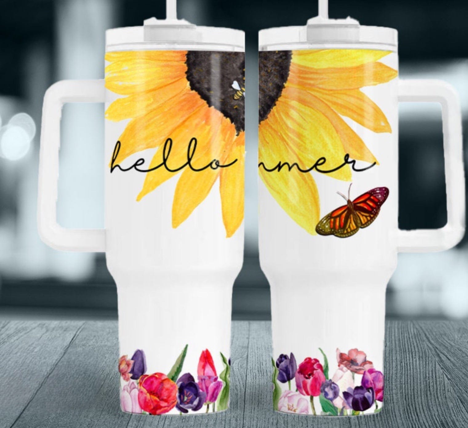 Hello Summer 40 oz Tumbler-Stay Foxy Boutique, Florissant, Missouri