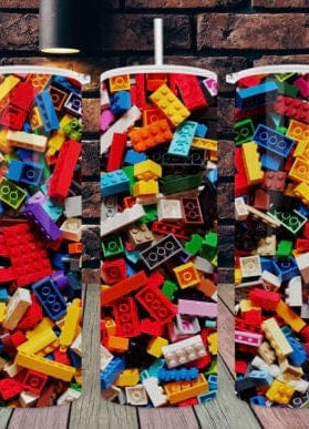 Lego Bricks Tumbler-Drinkware-Stay Foxy Boutique, Florissant, Missouri