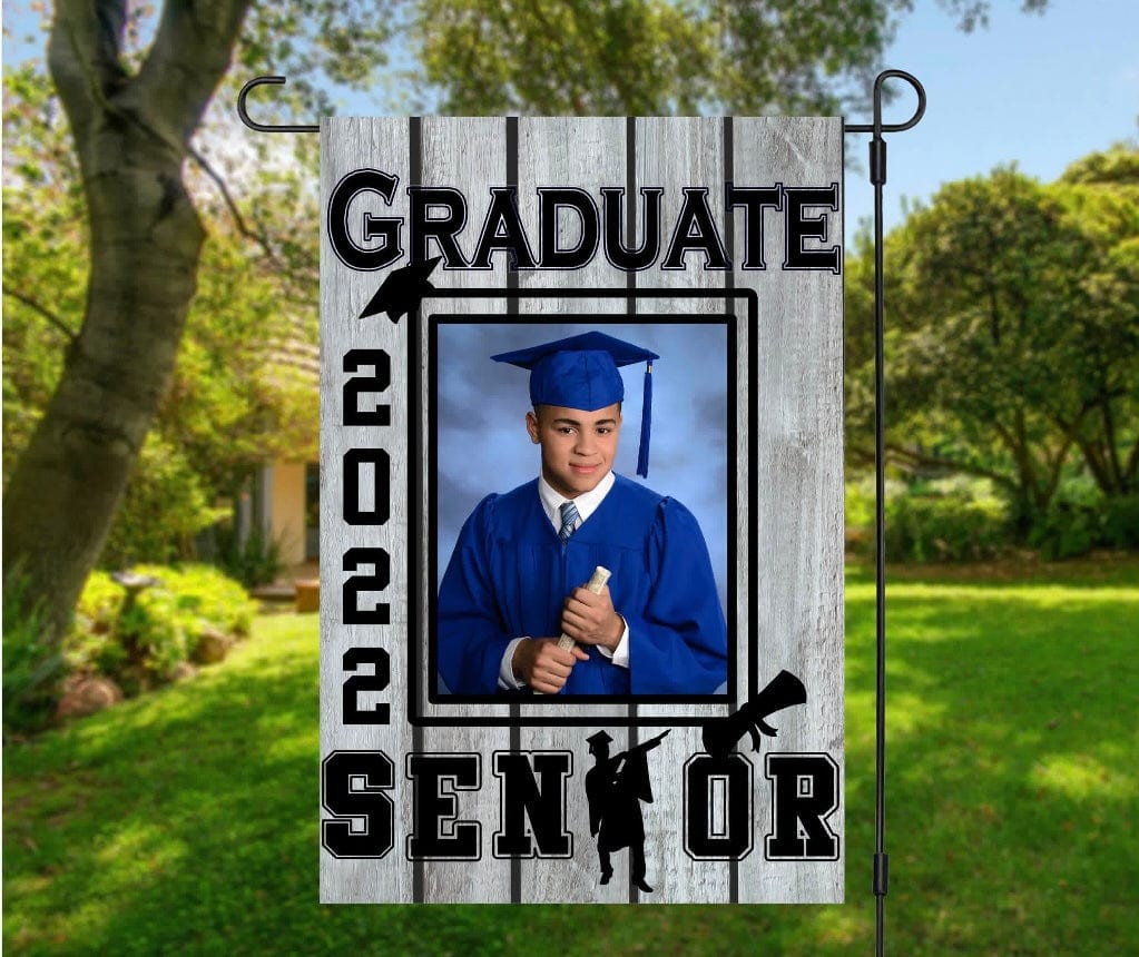 Graduation Woodgrain Garden Flag *ADD A NAME AND PHOTO*-Stay Foxy Boutique, Florissant, Missouri