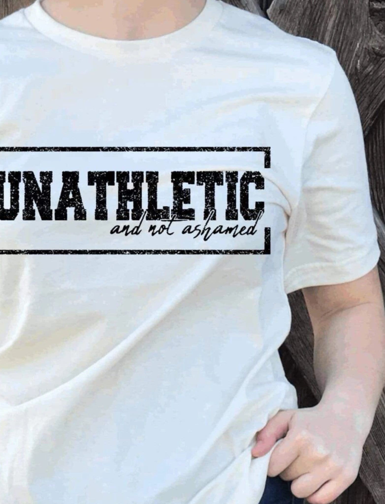 Unathletic and not ashamed Graphic T-Graphic T-Stay Foxy Boutique, Florissant, Missouri