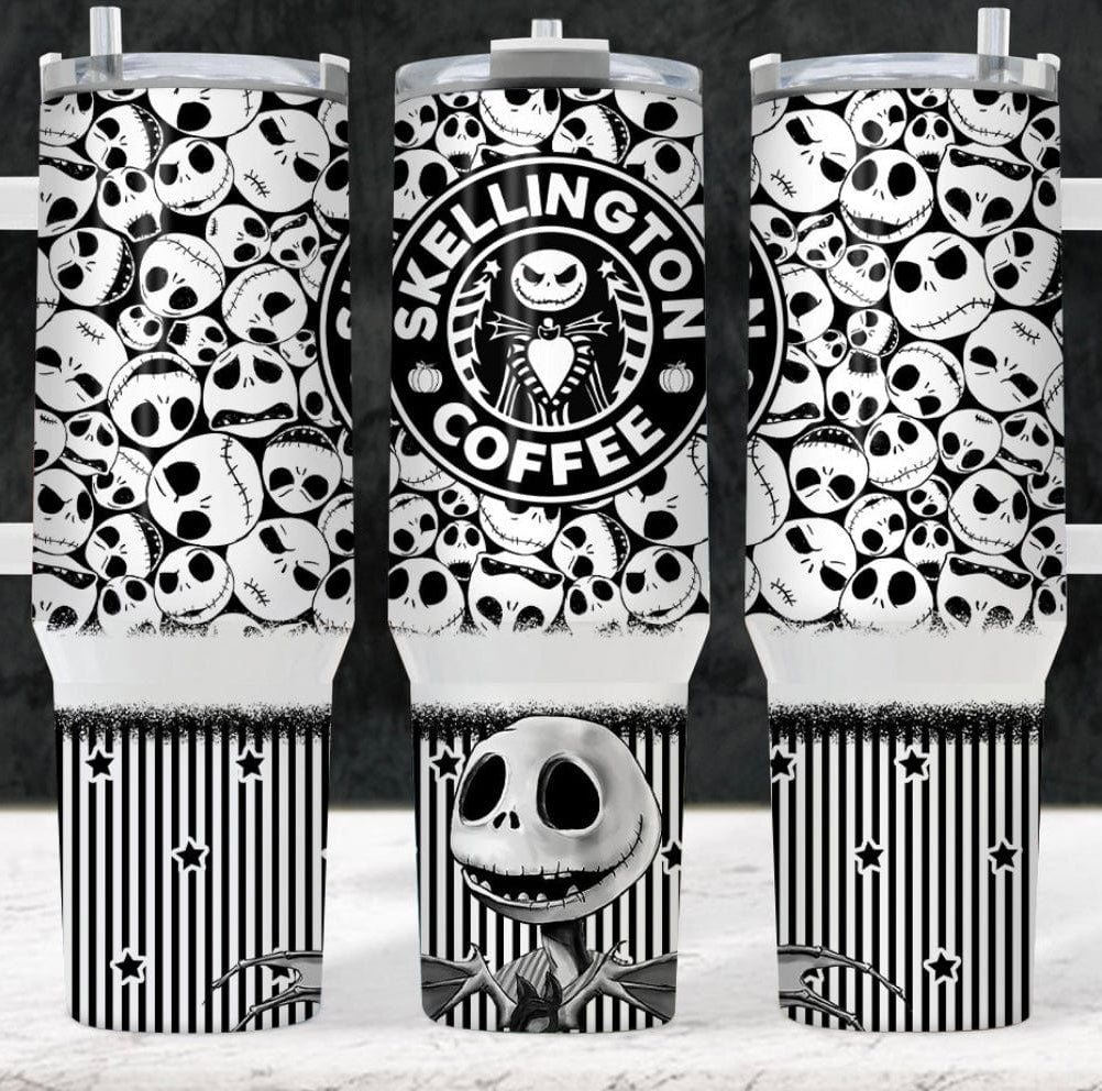 Black And White Coffee 40 oz Tumbler-Stay Foxy Boutique, Florissant, Missouri