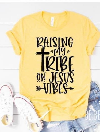 Raising My Tribe On Jesus Vibes Graphic T #234-Graphic T-Stay Foxy Boutique, Florissant, Missouri