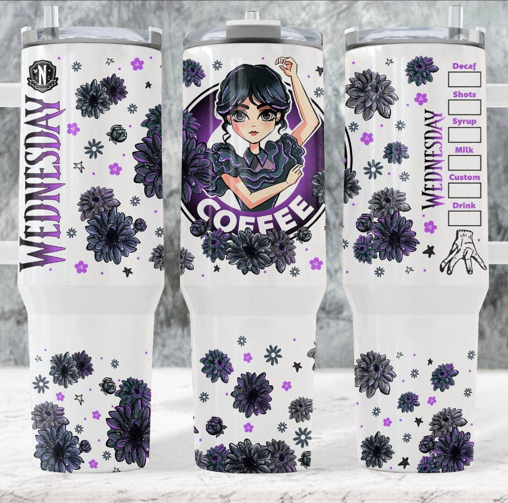 Wednesday Coffee 40 oz Tumbler-Stay Foxy Boutique, Florissant, Missouri