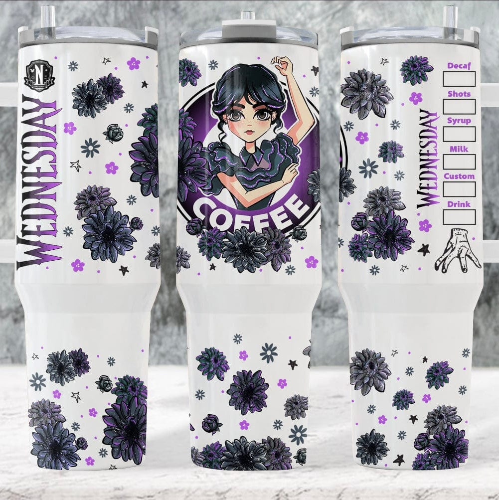 Wednesday Coffee 40 oz Tumbler-Stay Foxy Boutique, Florissant, Missouri