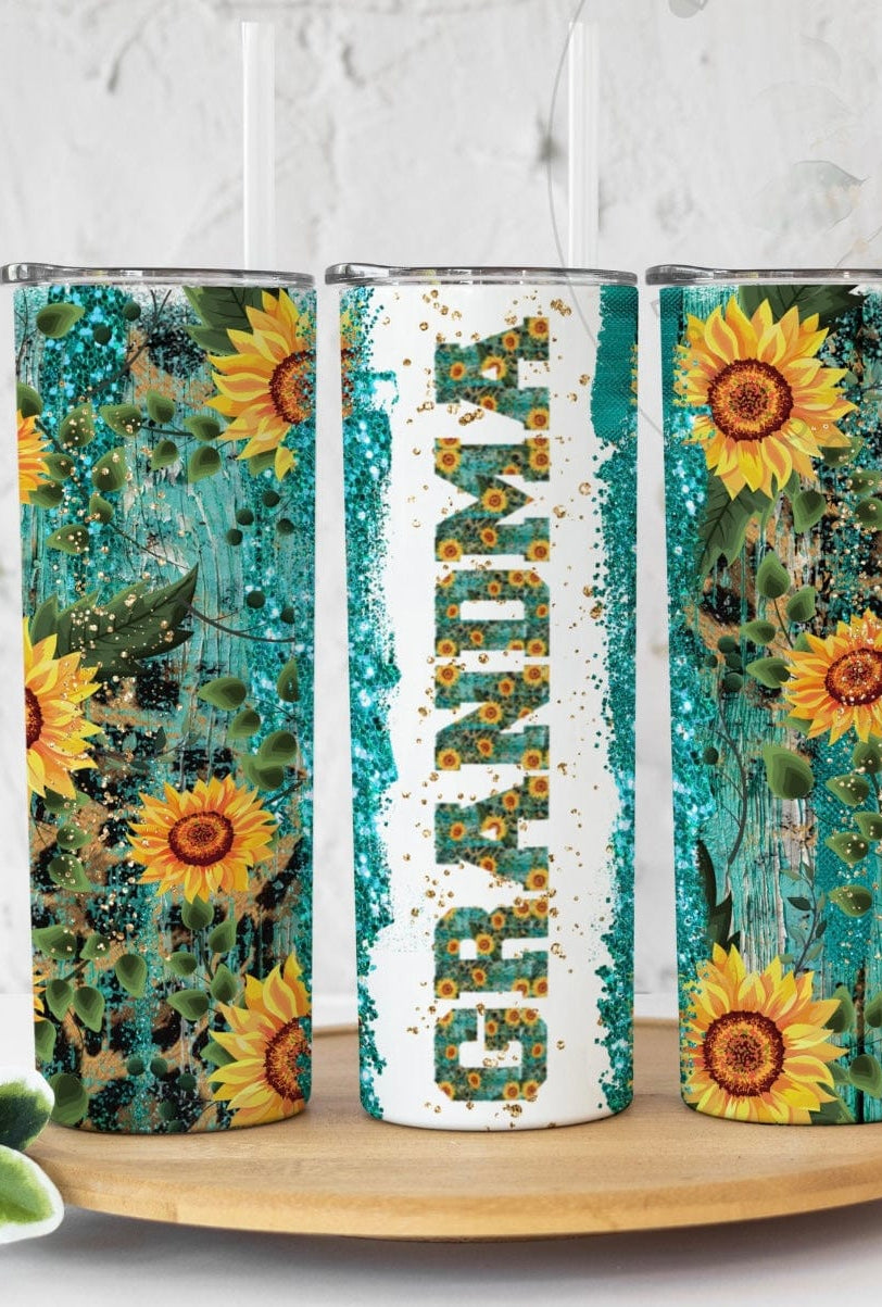 Turquoise Sunflower “Moms”Tumbler-Stay Foxy Boutique, Florissant, Missouri