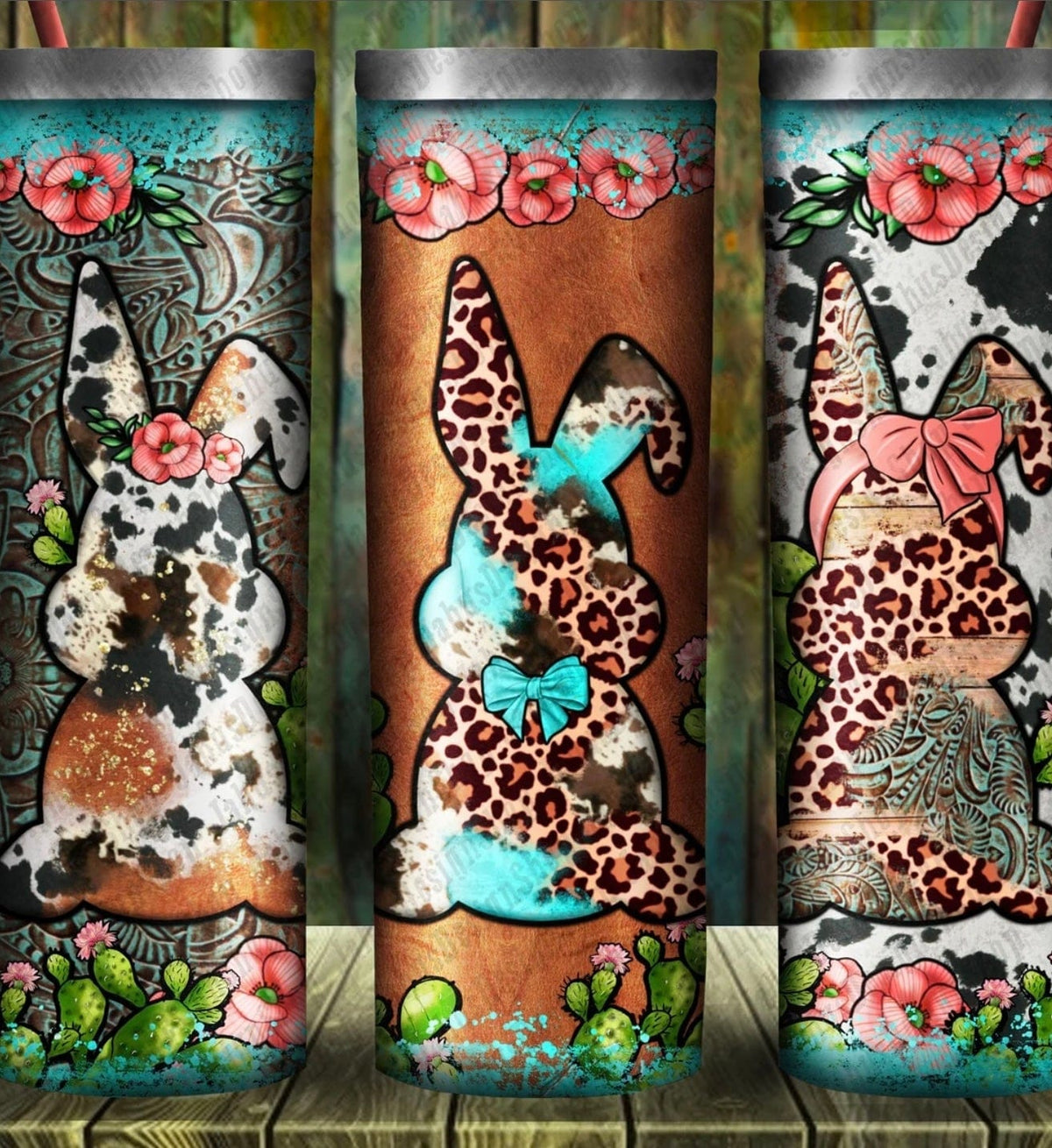 Animal Print Bunnies Easter Tumbler-Stay Foxy Boutique, Florissant, Missouri