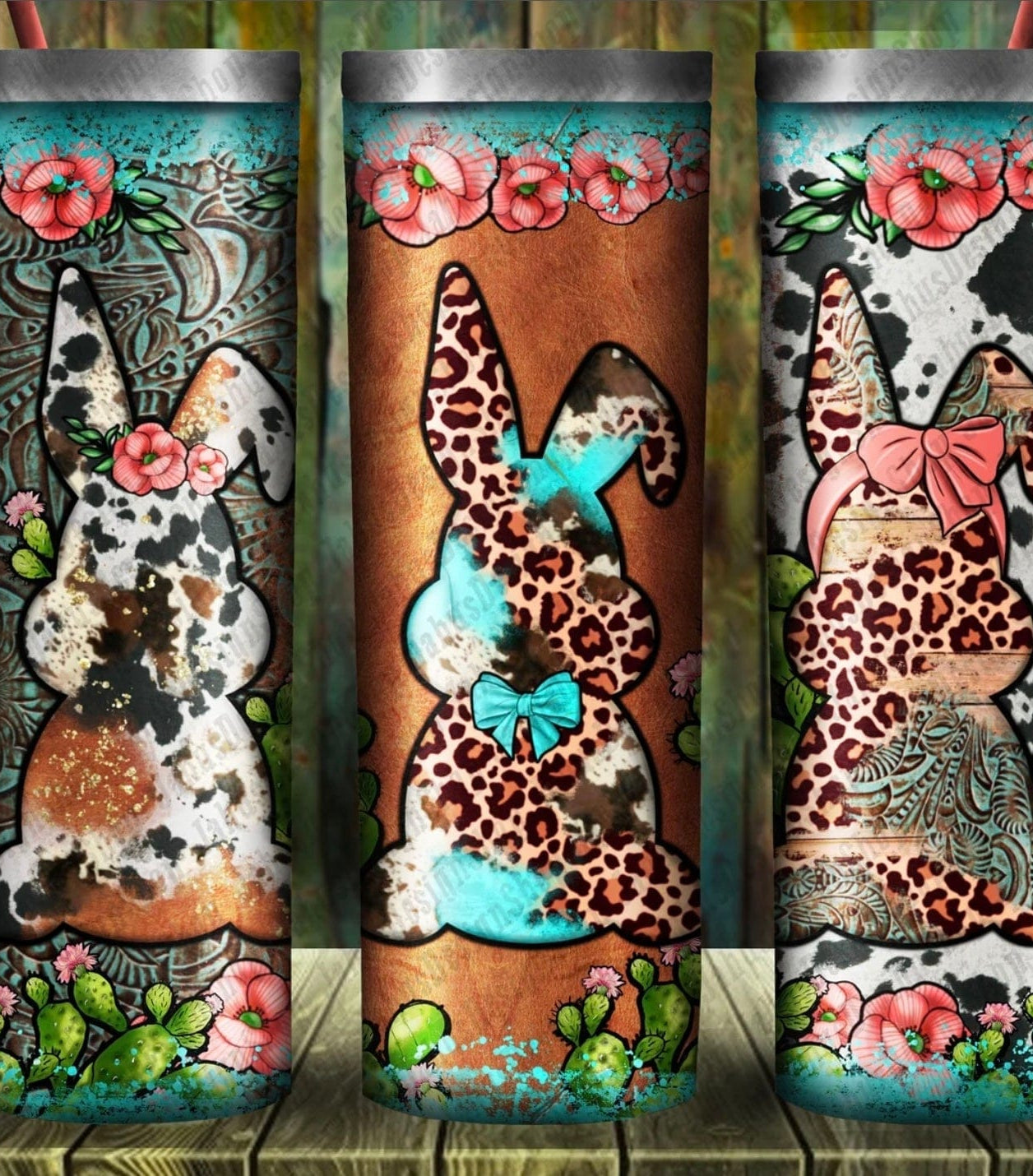 Animal Print Bunnies Easter Tumbler-Stay Foxy Boutique, Florissant, Missouri