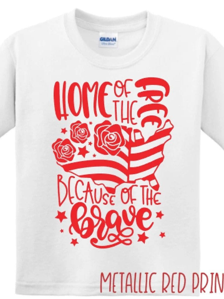Home of the Free Toddler and Kid Graphic T-Graphic T-Stay Foxy Boutique, Florissant, Missouri