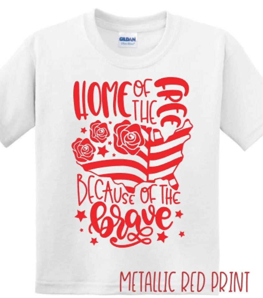 Home of the Free Toddler and Kid Graphic T-Graphic T-Stay Foxy Boutique, Florissant, Missouri