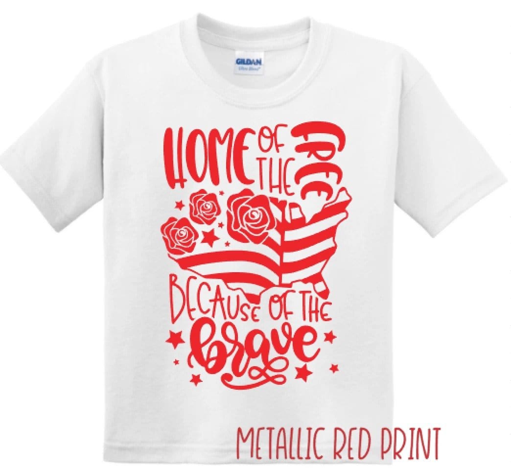 Home of the Free Toddler and Kid Graphic T-Graphic T-Stay Foxy Boutique, Florissant, Missouri