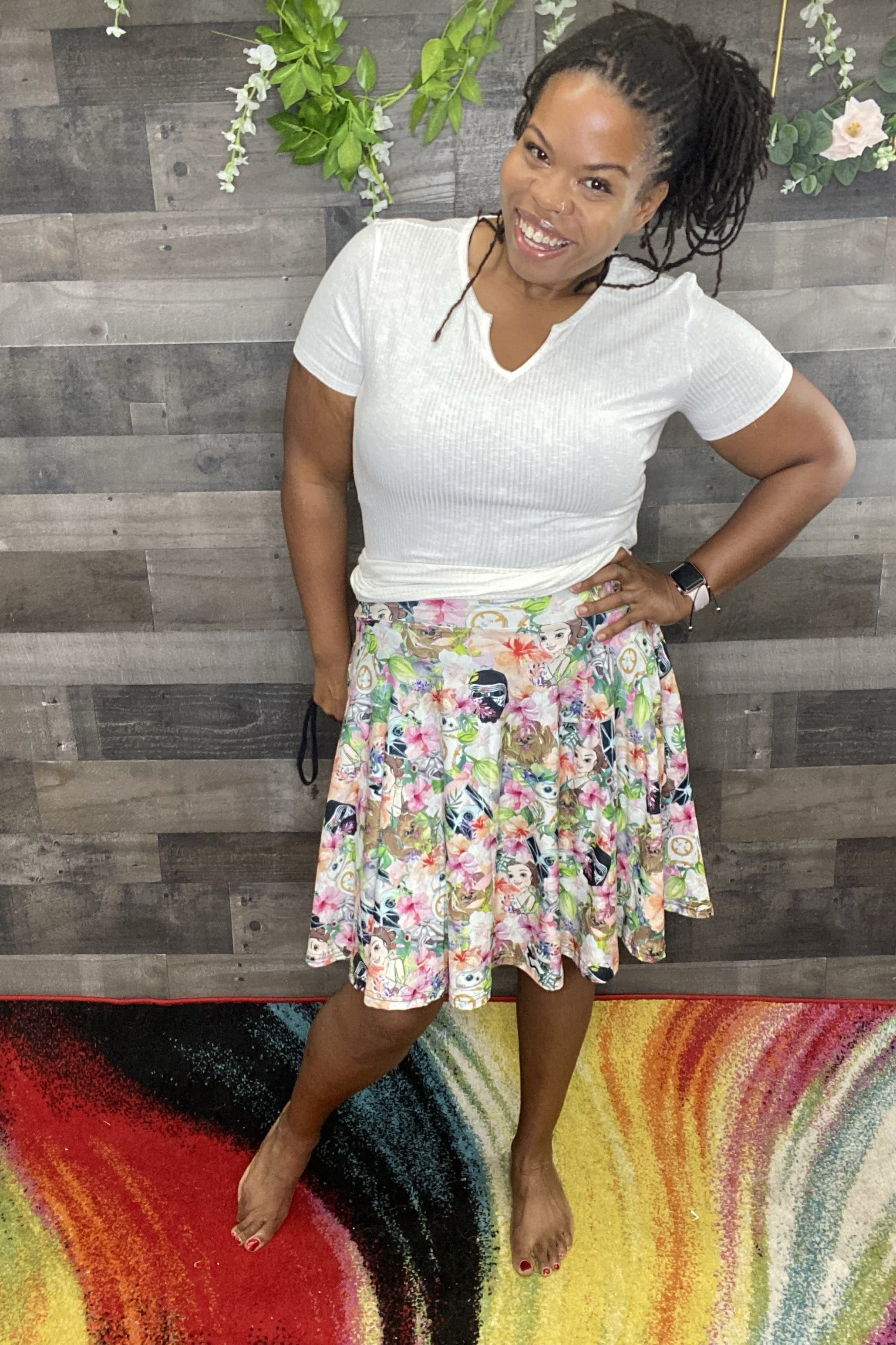 Zoe Swing Skirt: Floral SW Swing Skirt-Rebellious Rose Specialty Shoppe-Stay Foxy Boutique, Florissant, Missouri